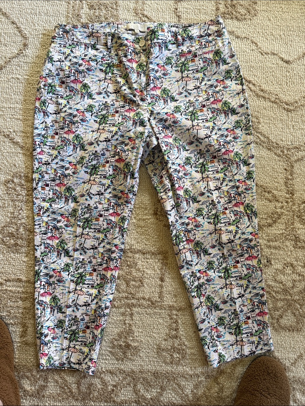 Talbots Women Tropical Print Cropped Pants - Multicolor